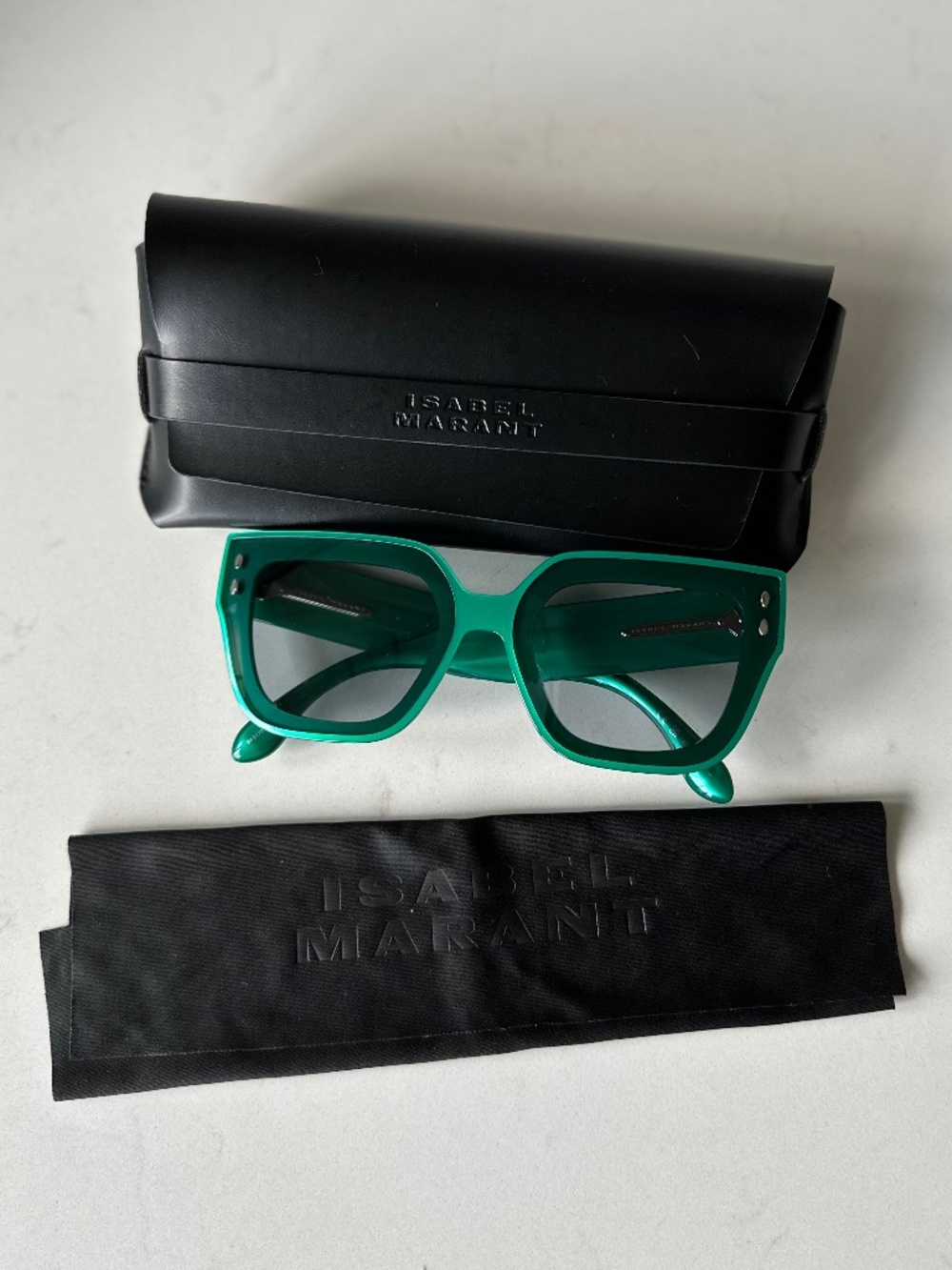 NIB | Isabel Marant | Pearled Green Cat-Eye Sunglasses - IM 0170/S - Picture 4 of 8